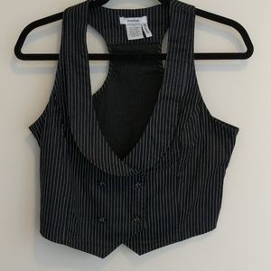 Prototype stretchy black white Vest double breast